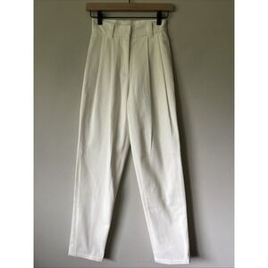 Uncle Studios Cotton Twill Pleated Trouser Pants Size XS NWT Ivory
